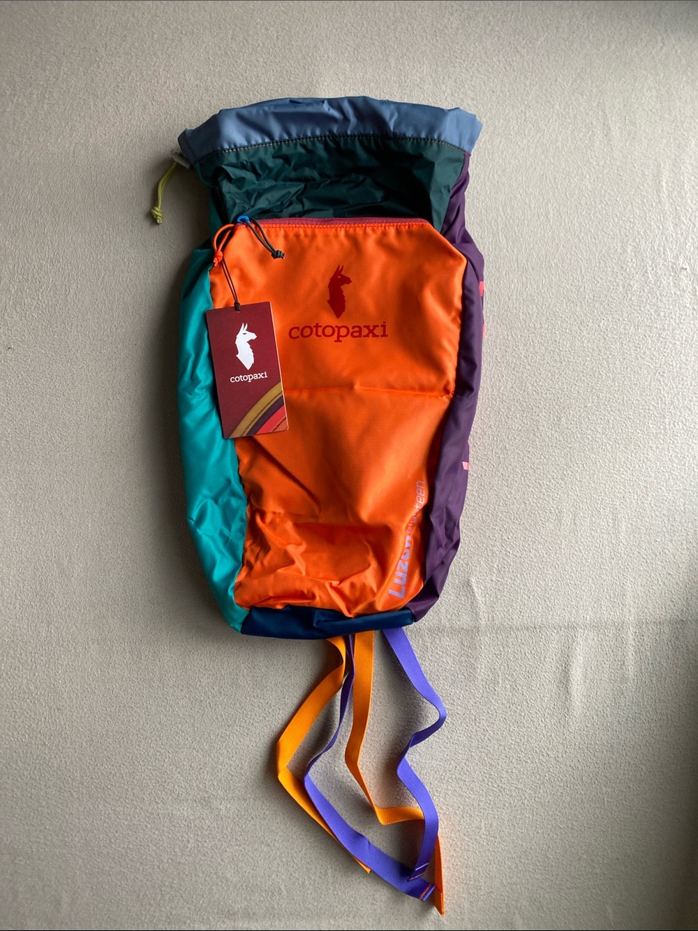 Cotopaxi Luzon 18 Multicolor Daypack in Orange, Teal, Purple